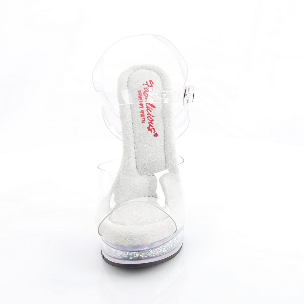 Fabulicious - MAJESTY508RSI Ankle strap sandal - Transparent/White